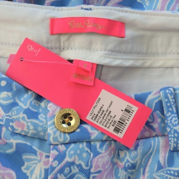 Lilly Pulitzer Callahan Knit Shorts in Bocca Blue Sea What I Sea NWT NWT 4 - Picture 6 of 6